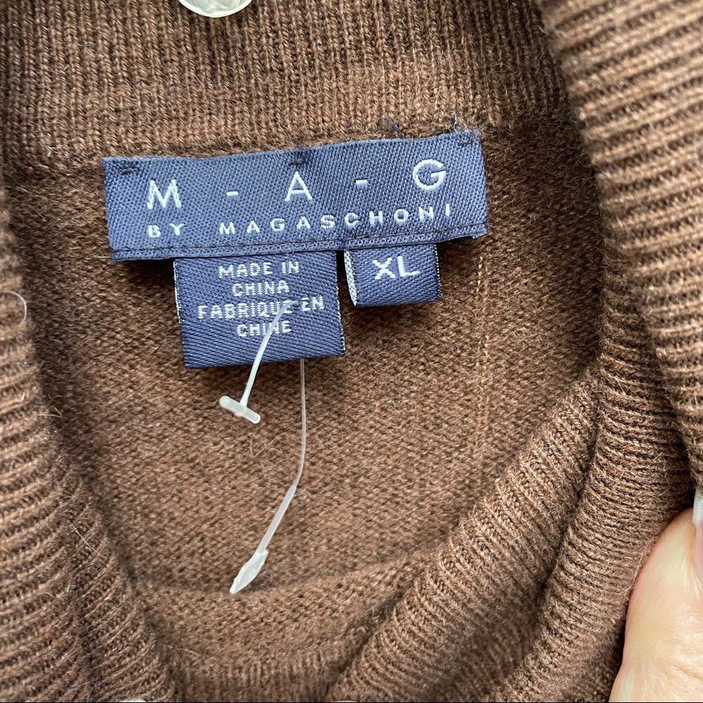 M-A-G Magaschoni 100% Cashmere Turtleneck Sweater Brown Xl View 2